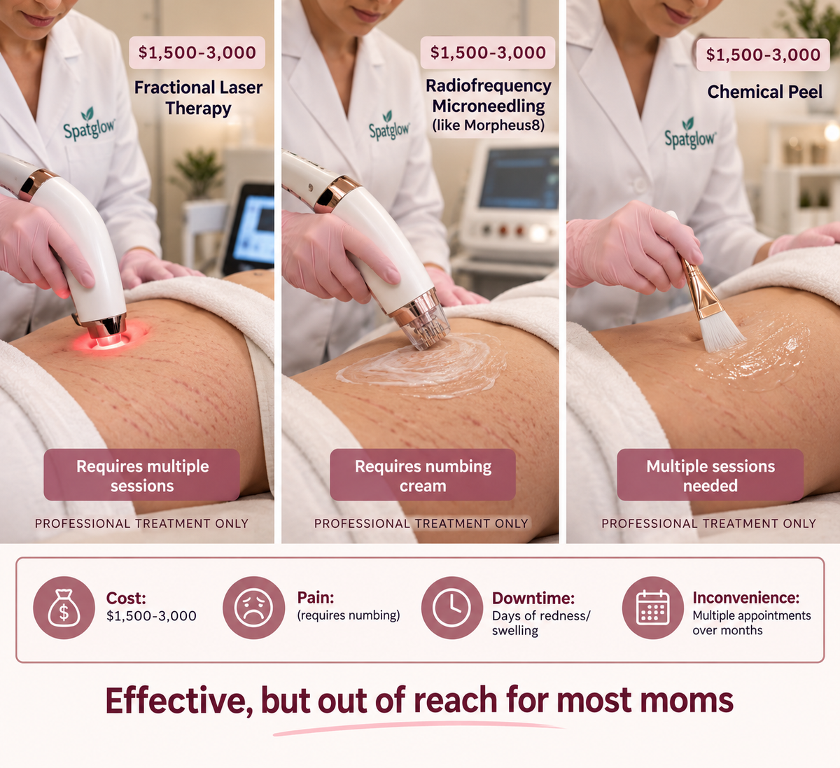 Fractional laser, RF microneedling and chemical peels all reach the dermis. The barrier was never whether they work.